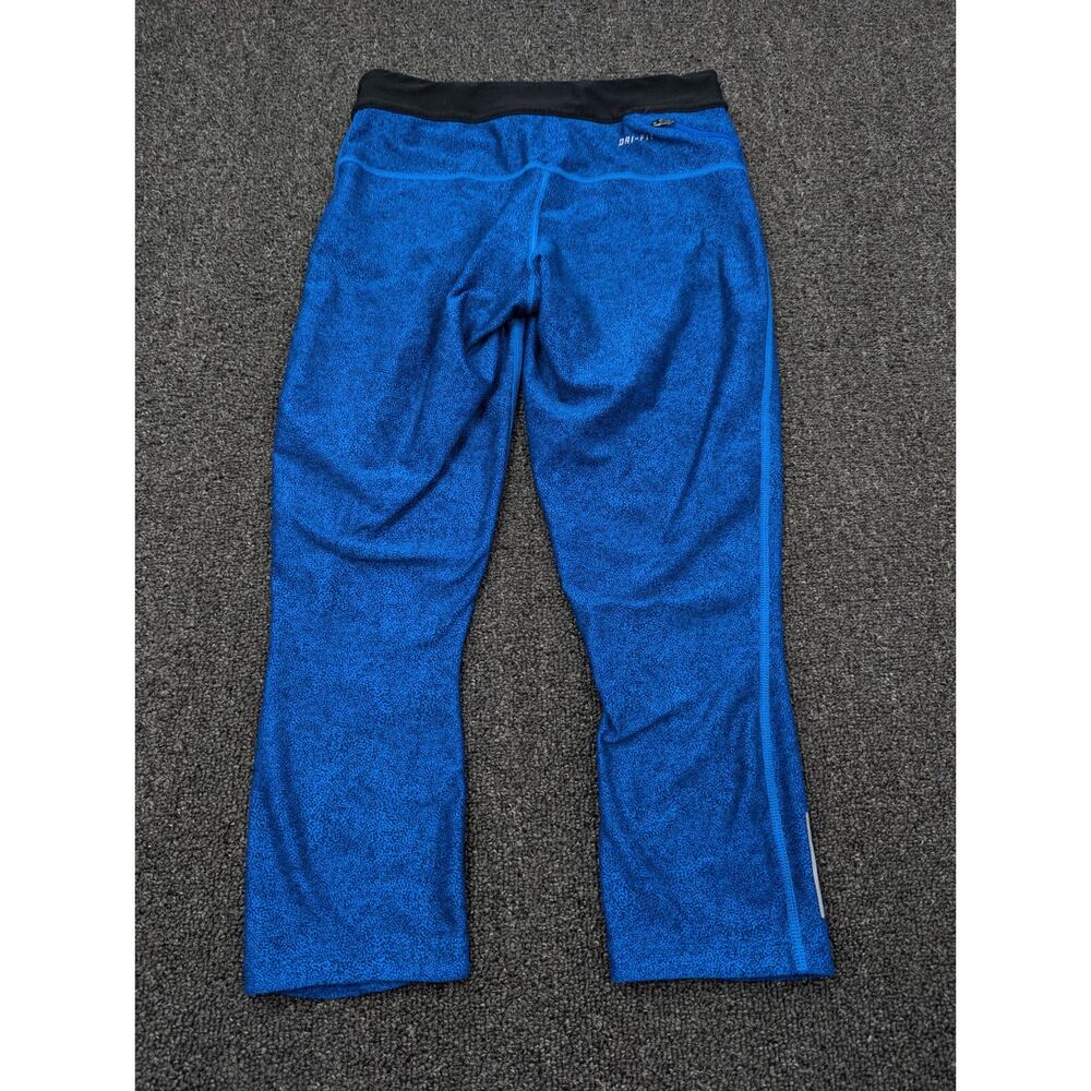 Nike Dri-fit Capri Running Yoga Pants Blue Black Leggings Style 717422 Size S - Picture 2 of 9